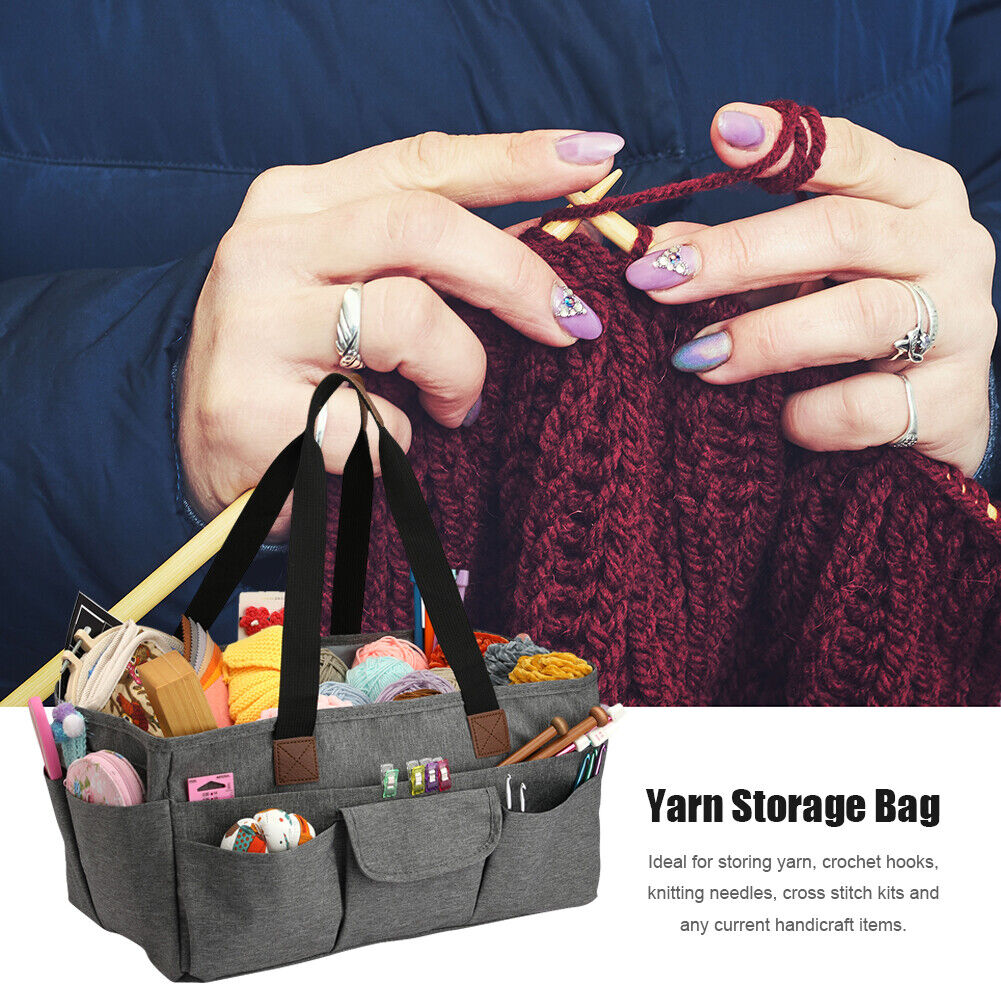 Knitting Bag Organizer Yarn Storage Case Crochet Hook Needles Sewing Totes