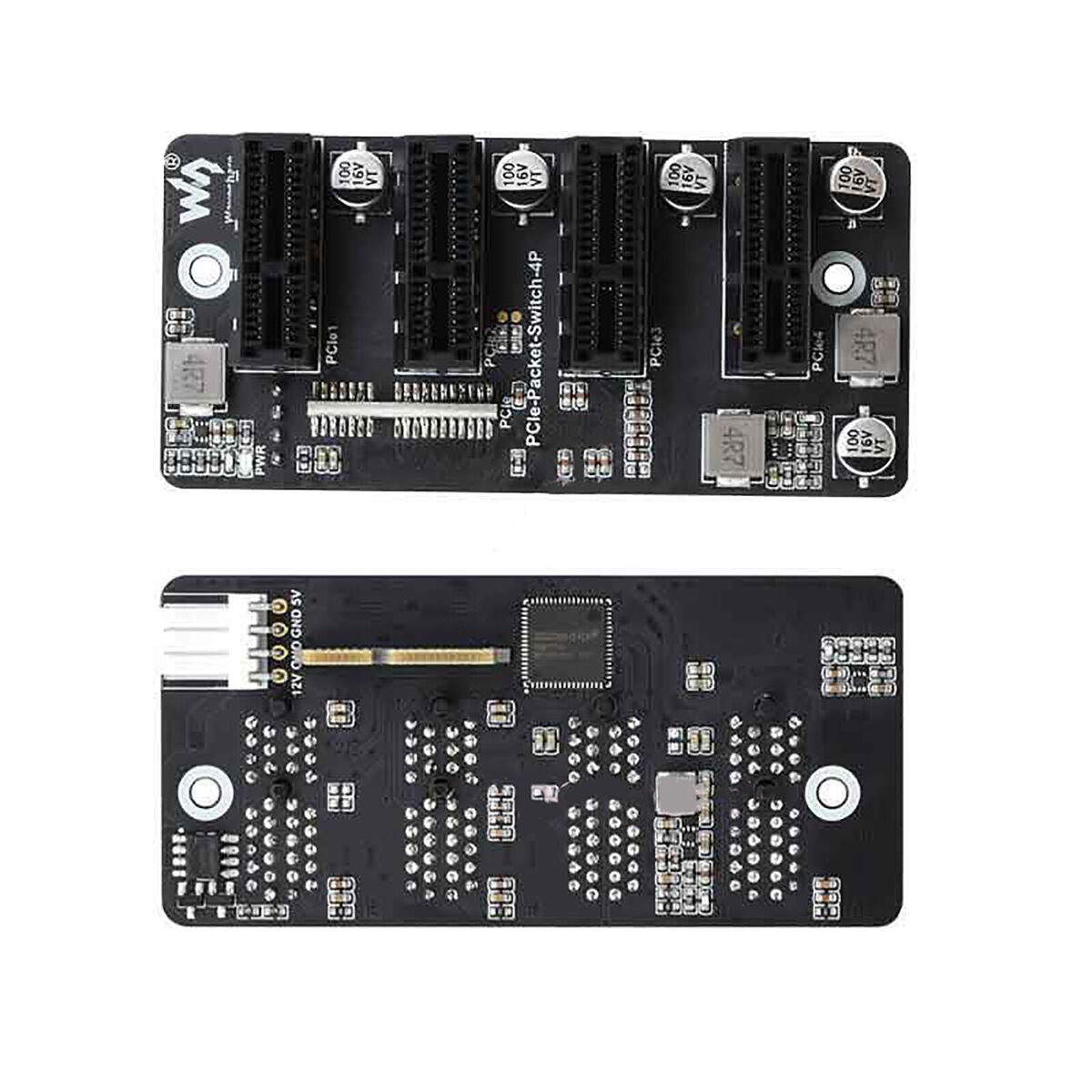 PCIe Expansion Card 4 Way Gen 2 X 1 PCIe Packet Switch 4P for Raspberry Pi A2UK