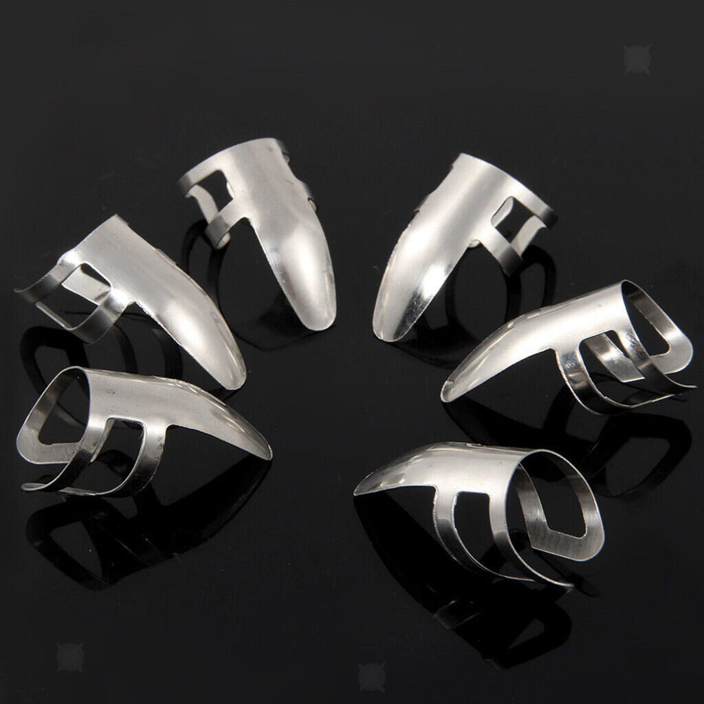 6pcs Stainless Steel Plectrum Thumb Finger  for Guitar Bass Instruments