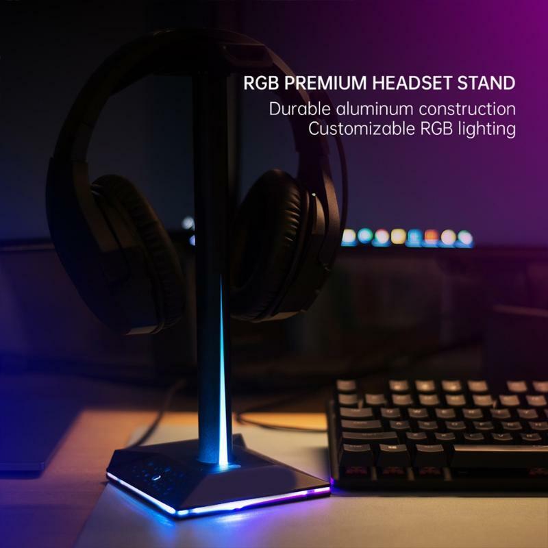 Portable RGB Headphone Stand Headset Holder Suitable for Gamer Desktop Table