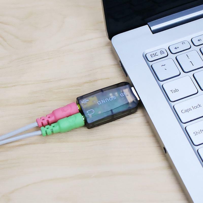 USB Audio Adapter CM108Chip USB to 3.5mm Microphone Jack 5.1Channel Direct Sound