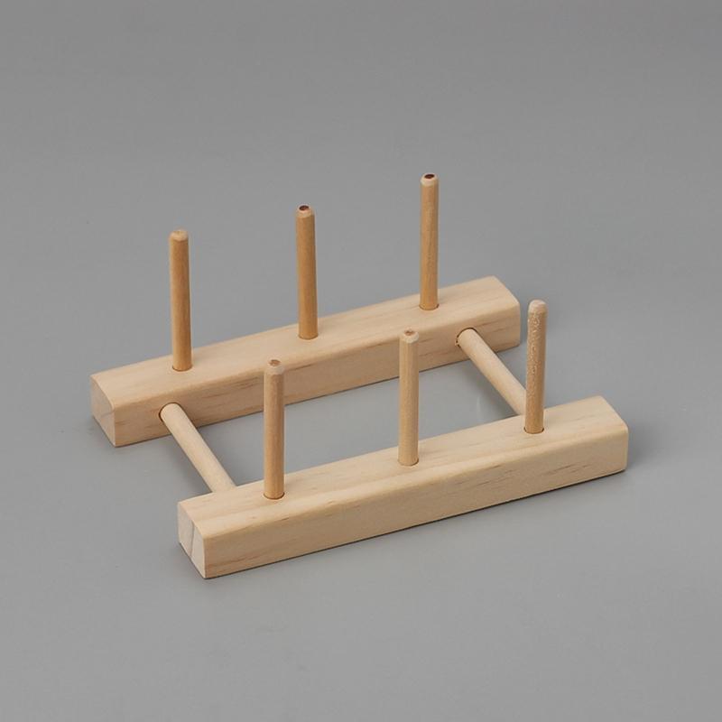 6 Spools Wooden Thread Rack Thread Holder Organizer for Embroidery Quilting Sew