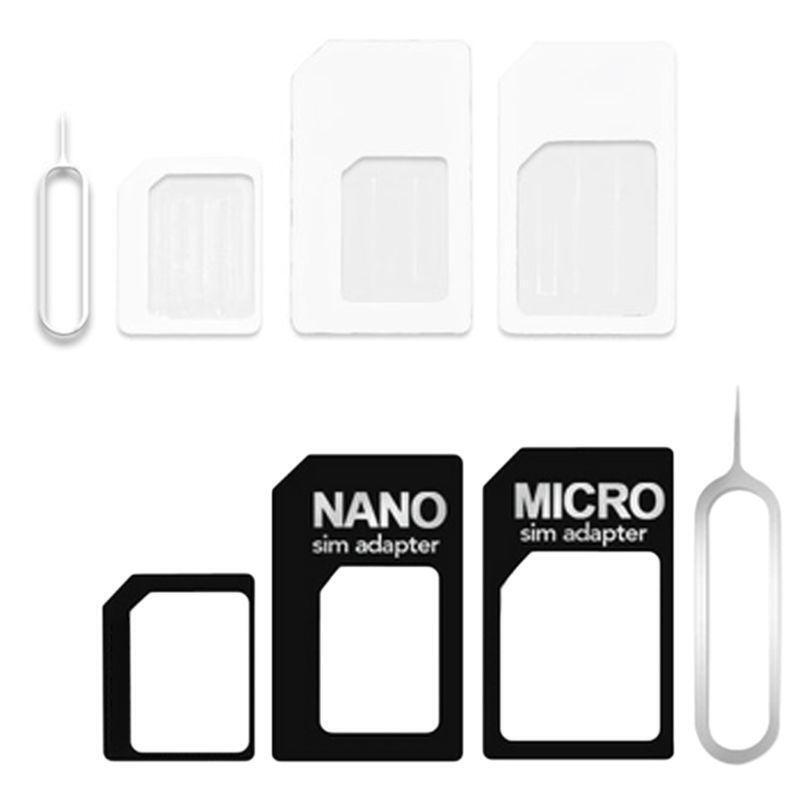 4 in 1 Convert Nano SIM Card to Micro Standard Adapter For Smart Phone 4G 5G LTE