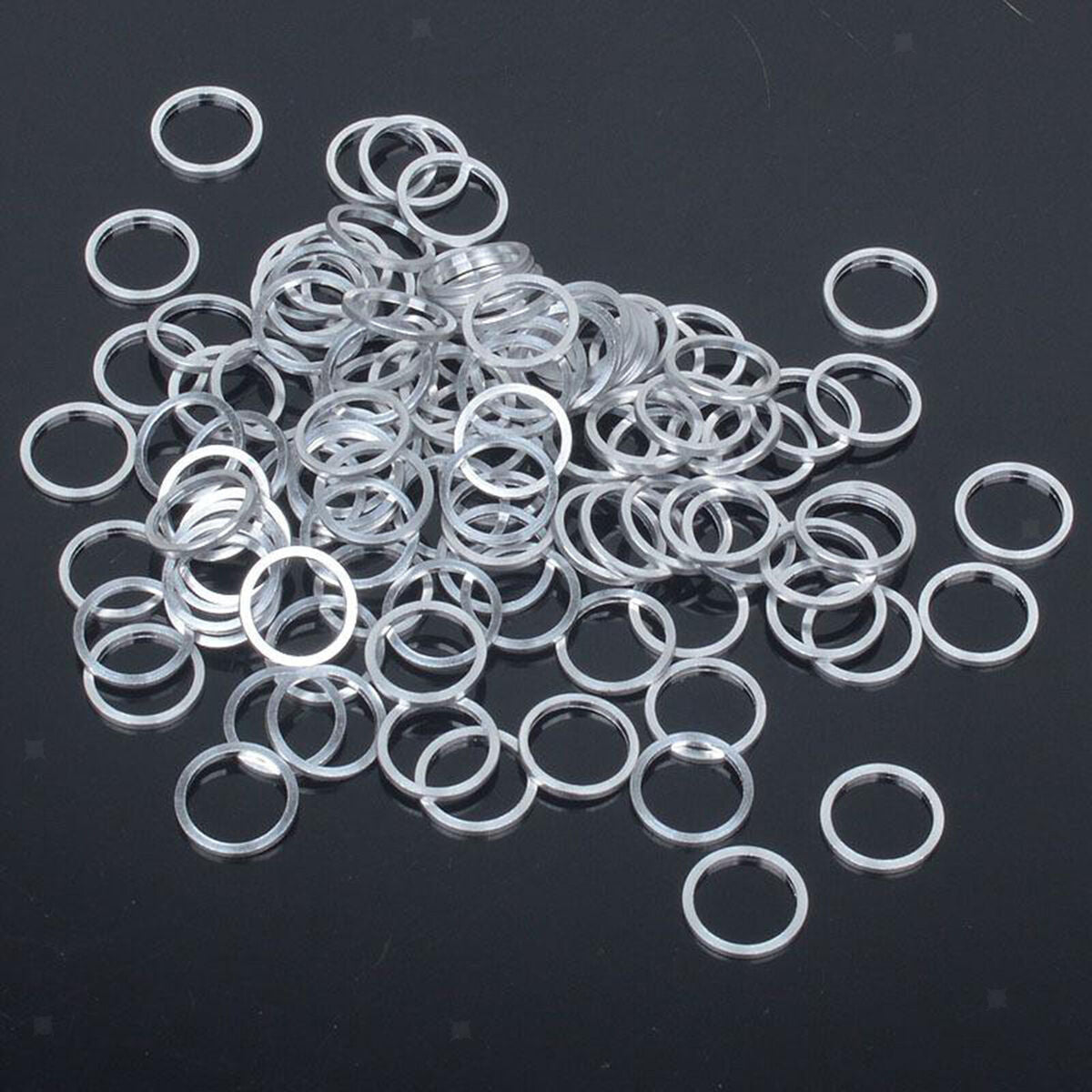 10Pcs  Aluminum Chainring Bolt Spacer Washer Gasket Ring 1mm Thick