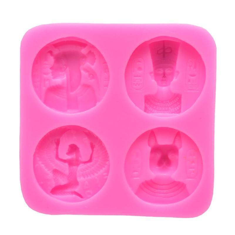 Fondant Moulds Silicone Chocolate Mould Baking Tool Egyptian Pharaohs Coin Shape