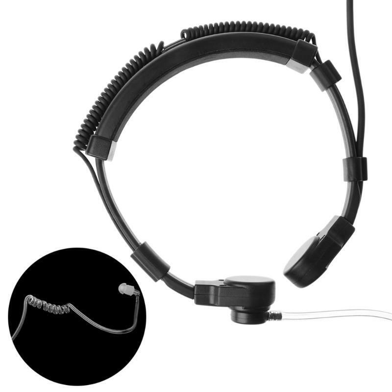 2-Pin PTT Throat Microphone Earpiece Mic For Baofeng UV5R Radio Walkie Talkie