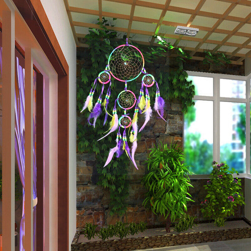 Multicolor Handmade Dream Catcher Feathers Wall Hanging Decor Gift