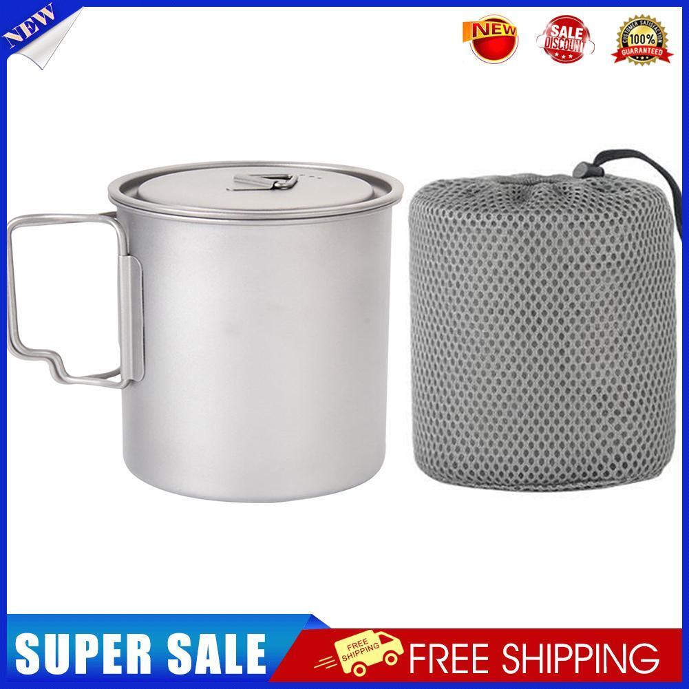 600ml Titanium Camping Mug Cup Travel Wild Survival Tourist Picnic Utensils