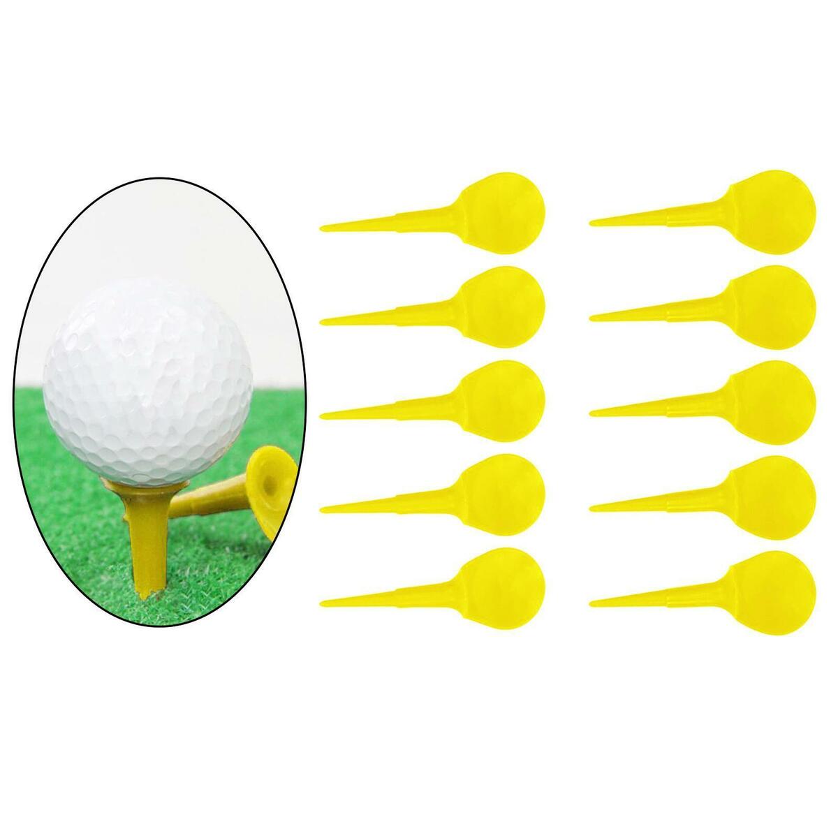 10/Set Plastic Professional golf professional tees Training Accessory  Yellow