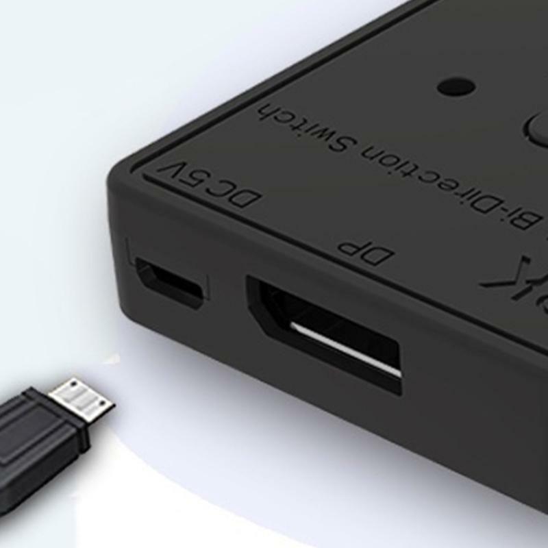 DisplayPort Switch 1 in 2 Out 2 in 1 8K@30Hz DP Splitter, Bidirectional Switcher