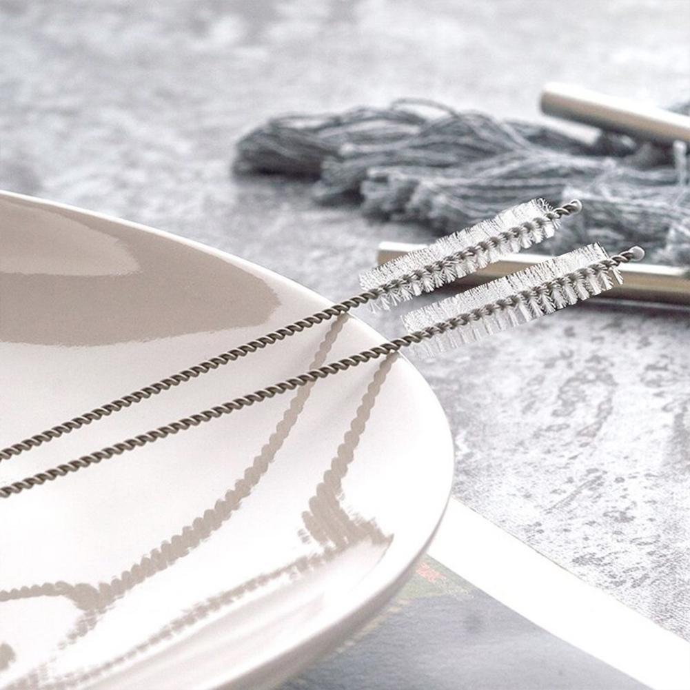 Reusable Drinking Straws Cleaning Brushes Stainless Steel Pipe Brush Tools