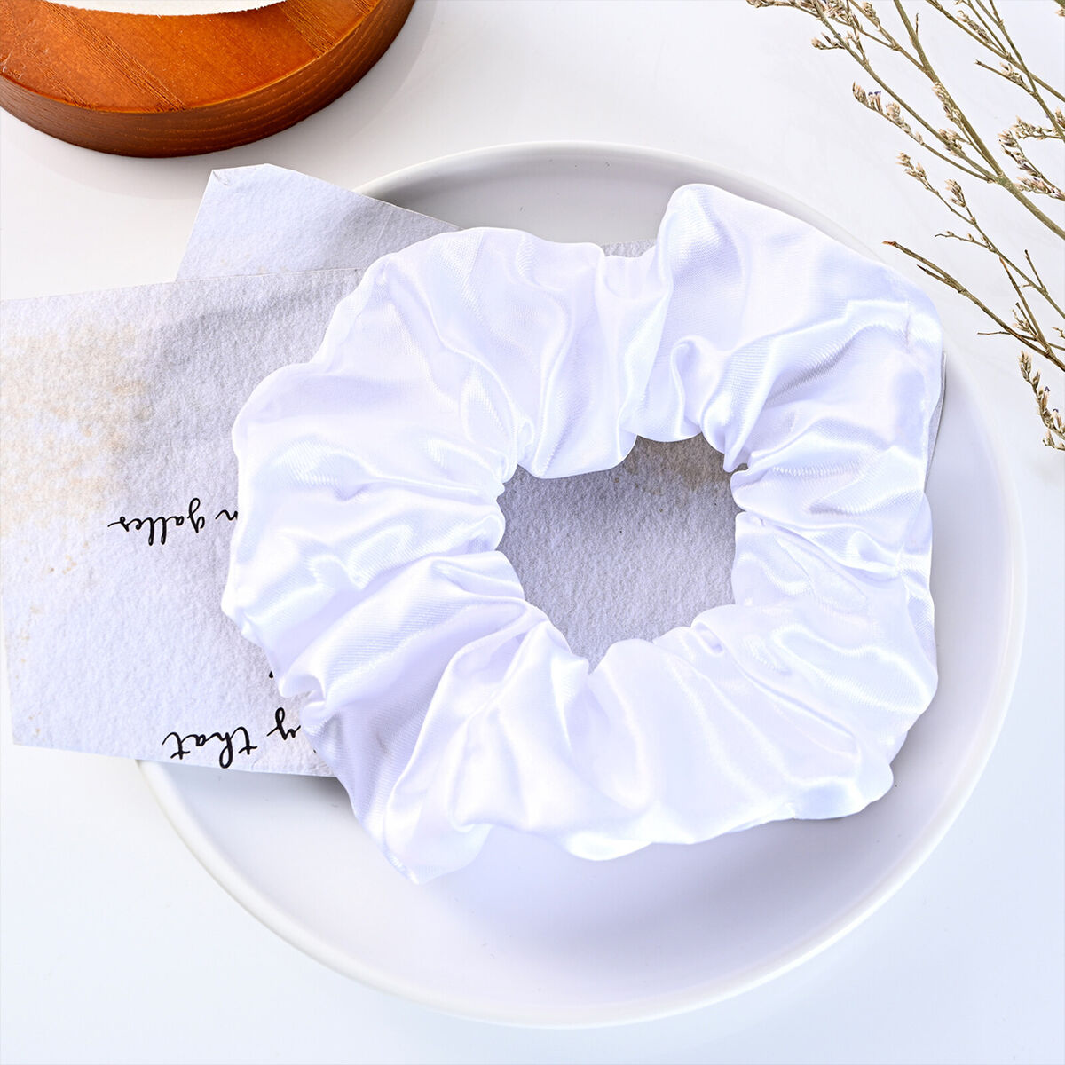 Scrunchy with LED Light Glowing Hairband & Elastic Girl Hair Band (White)