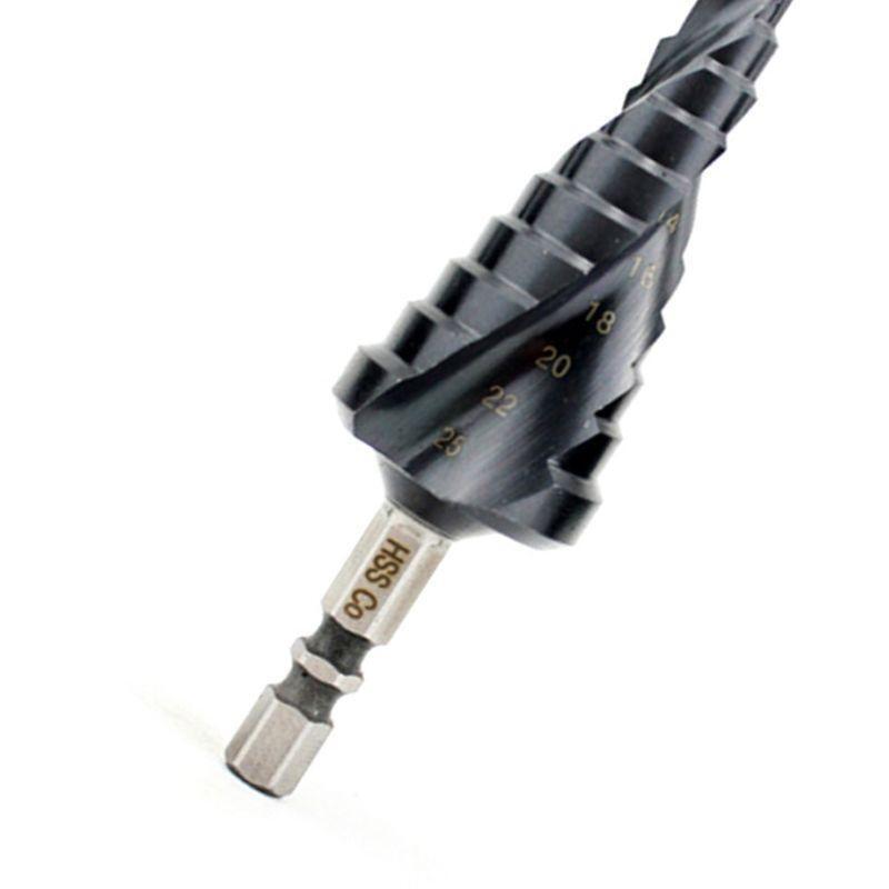 6-25mm HSS Nitrogen Coated M35 Cobalt Step Drill Bit High Speed Steel Spiral