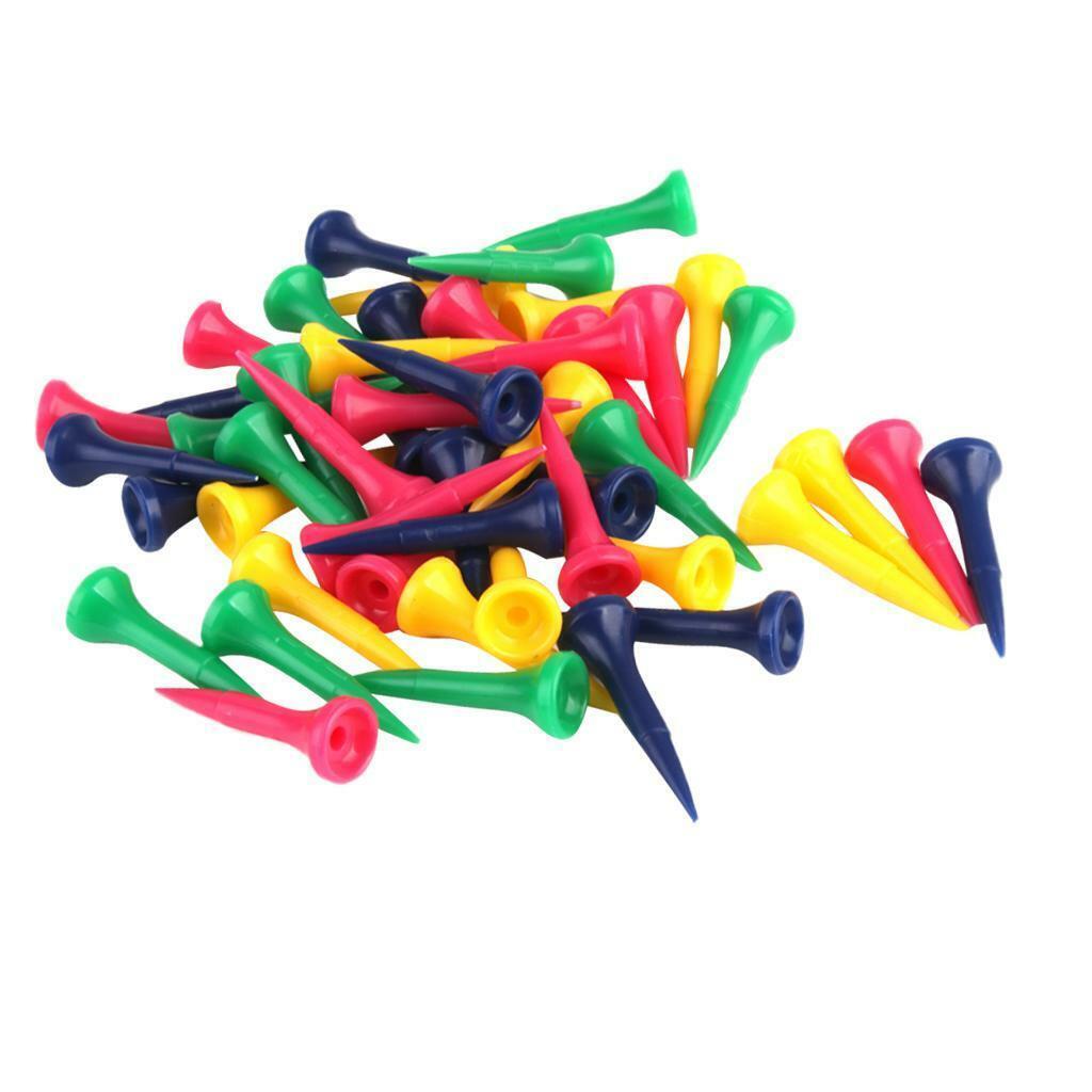 50 pcs Mixed  Plastic Graduated golf professional tees 40mm Golfer Accessories
