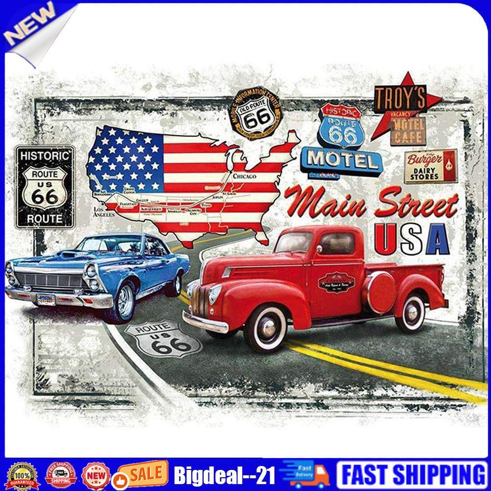 Diamond Painting Kit The Mystery of Highway 66 Full Round Drill Handicrafts