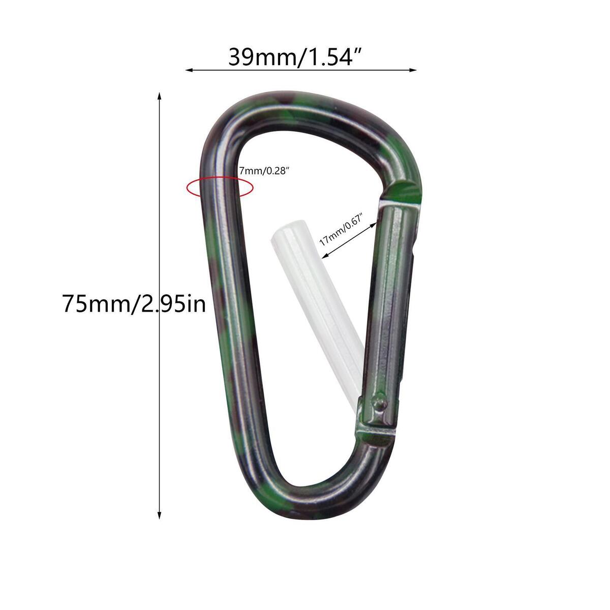 Aluminum Alloy Carabiner Clip Snap Hook Keyring D Shaped for Camping Outdoor