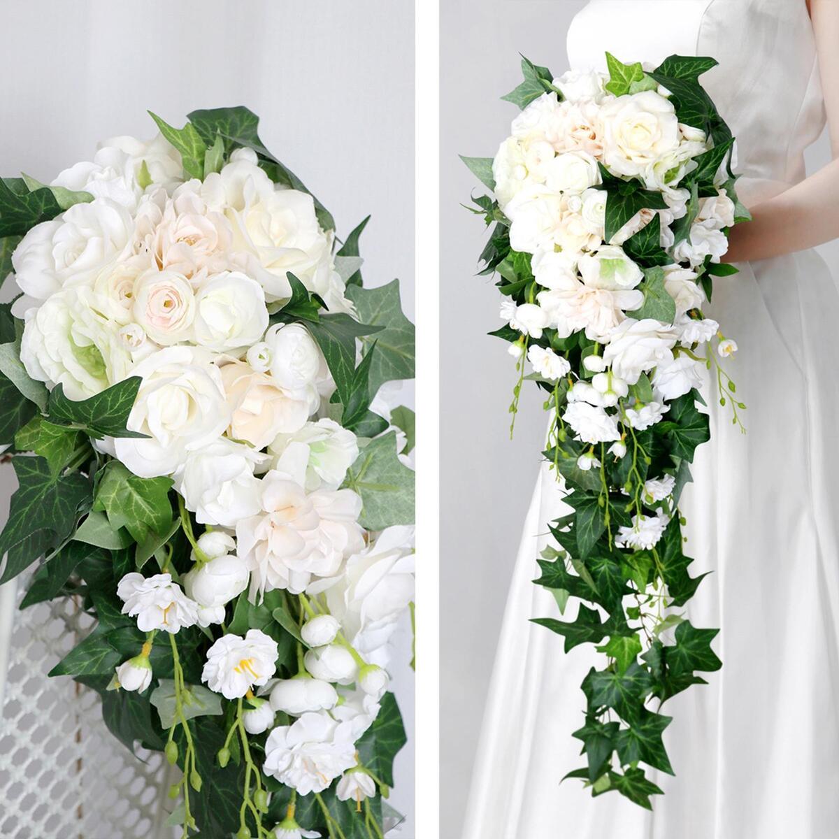 Wedding Bouquets Waterfall Flowers Handmade for Anniversary Bridal Shower