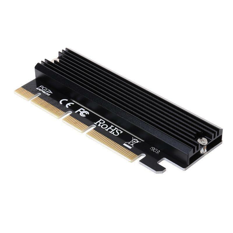 PCI Express 3.0 x16 to PCIe-based NVMe and AHCI SSD Adapter Card with Heat Sink