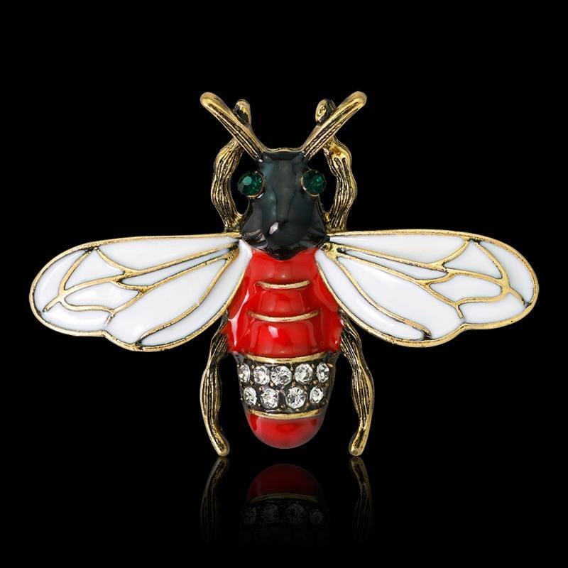 Bee Insect Brooch Pins Jewelry Women Red Fashion Gifts Enamel Badge Decoration