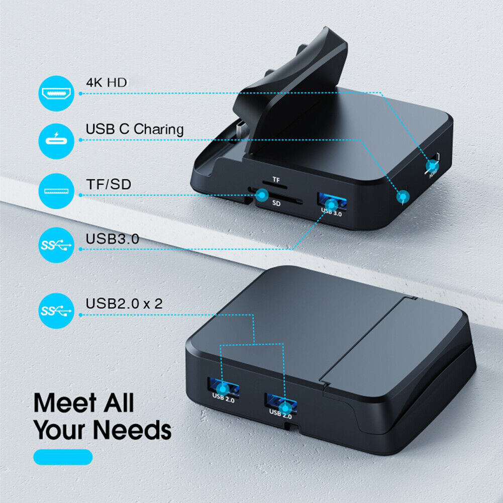 Portable Game Console Docking Station for NS with HDMI-Compatible Adapter