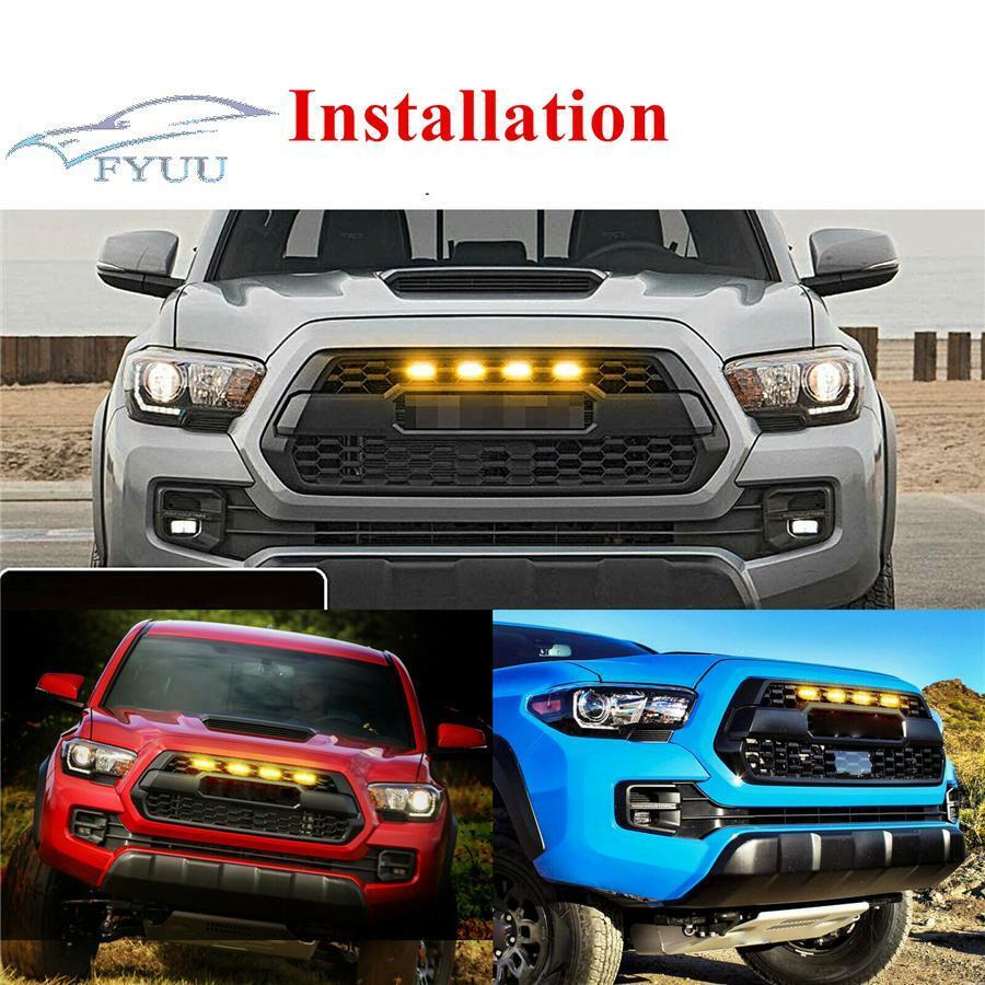 For Ford F150 F250 F350 Raptor Style Smoked Lens Amber 12 LED Front Grille Light
