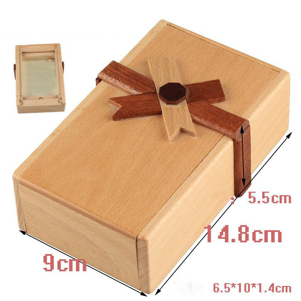 Wooden  with Hidden Compartments Brain Teaser Jewelery Money Box