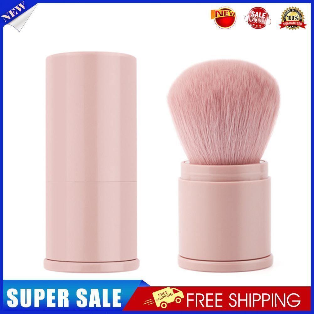 1pcs Makeup Brushes Retractable Powder Foundation Face Loose Brush (Pink)