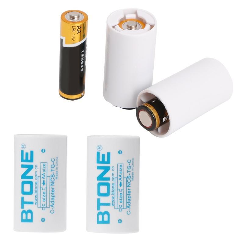 AA To C Size Battery Converter Case Adaptor Holder Spacer Switcher Shell Cover