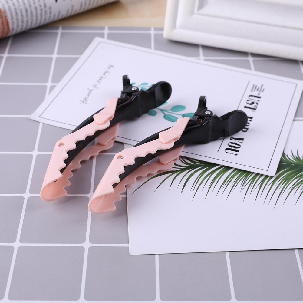 5pcs Crocodile Hair Sectioning Clips Salon Hair Styling Grip Clamps (Pink)