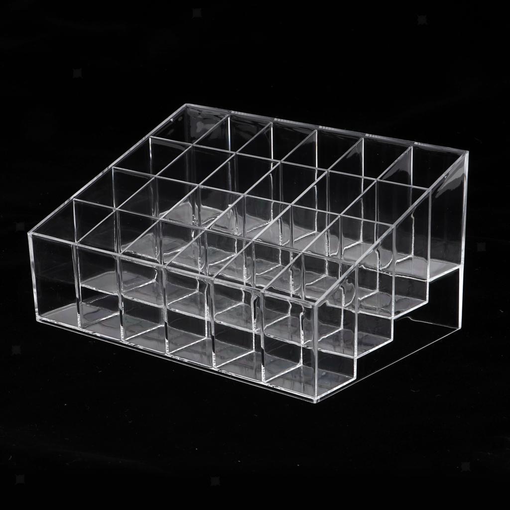 2 Pieces Clear Acrylic 24 Slot  Bottles Display Holder Organizer