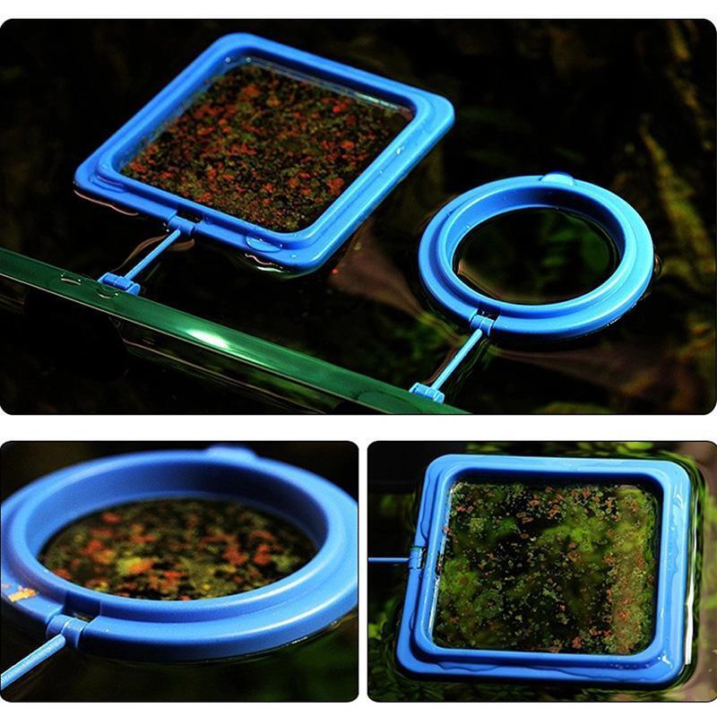 Aquarium Feeding Ring Floating Feeder Rings Feeding Trough with Suction Cup
