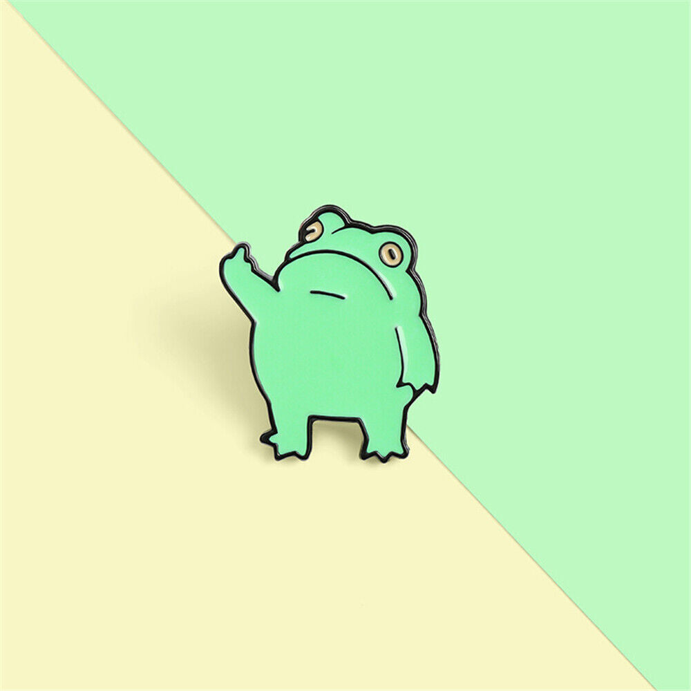 Funny Brooch Cartoon Metal Frog Enamel Pin Lapel Pins Cute Badge Novelty Animal