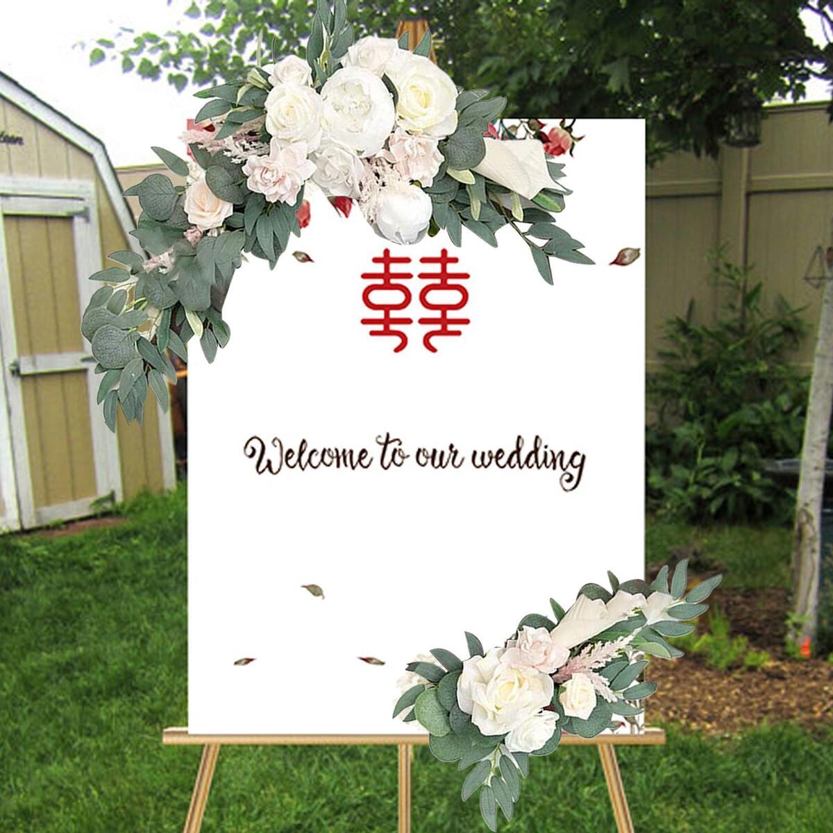 Flower Swag Handmade Wedding Arch Draping Wall Wedding Car Table Decor