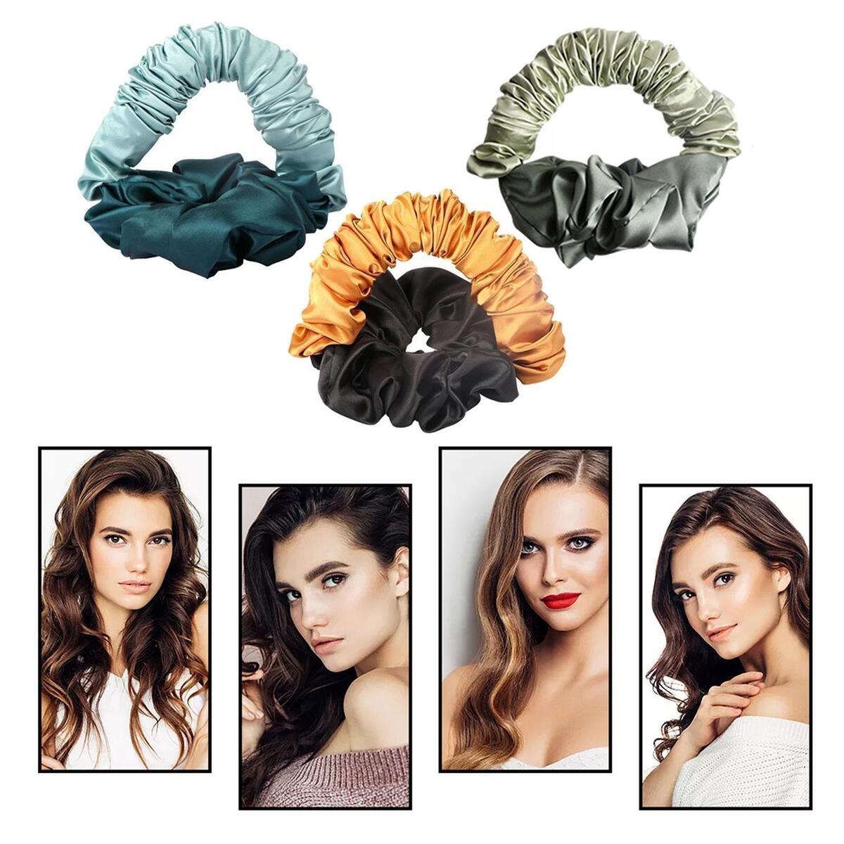 3Pack Sleep Heatless Curling Rod Silk Ribbon Hair Wrap Curling Lazy Curlers