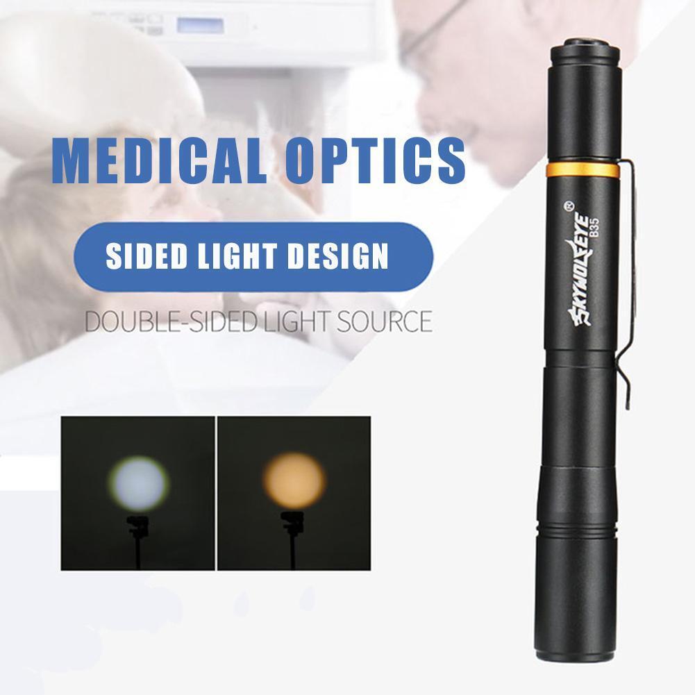 Aluminum Alloy LED Double-sided Light Souce Medical Pen Shape Flashlight