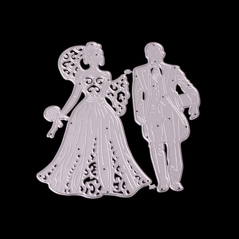 Metal Die Cuts Wedding Couple Bride and Groom Steel Cutting Dies for Crafts