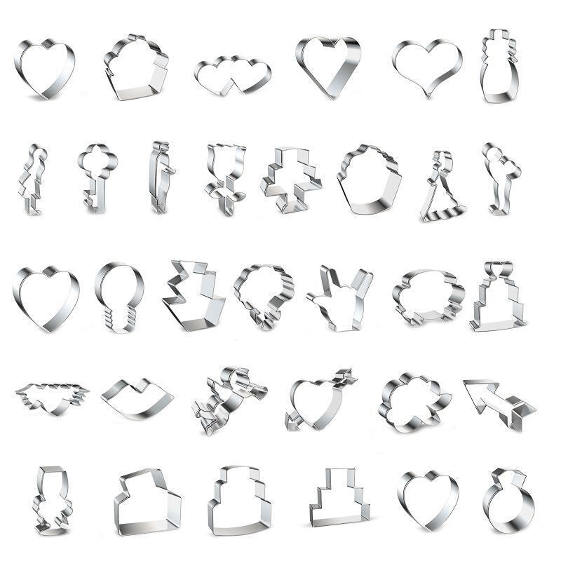 Food-Grade Stainless Steel Valentine's Day Theme Cookie Cutters Baking Utensils