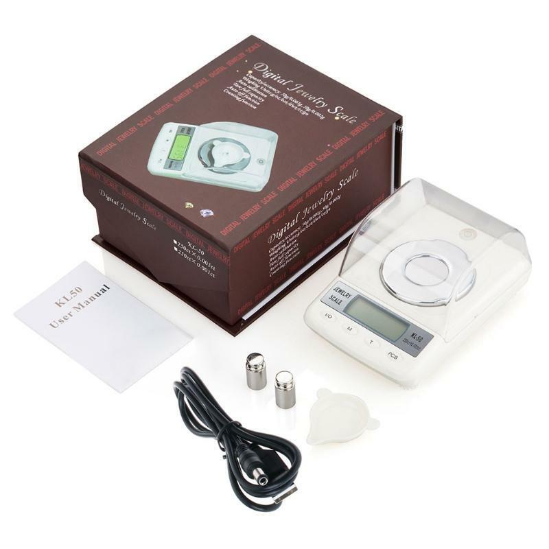 High Accuracy 0.001g 50g Digital Jewelry Scale Powder LCD Electronic Carat Scale