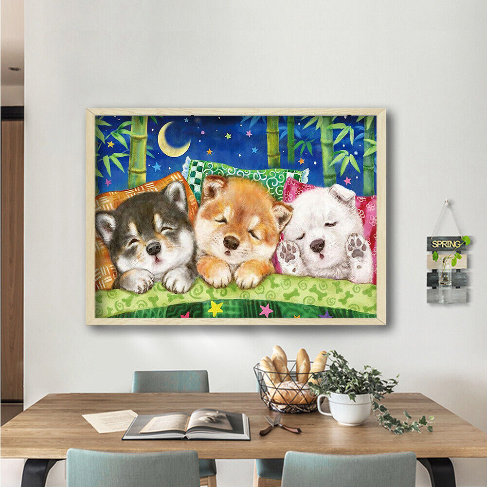 Dog Diamond Painting 5D DIY Full Round Drill Mosaic Animal Rhinestone Kits