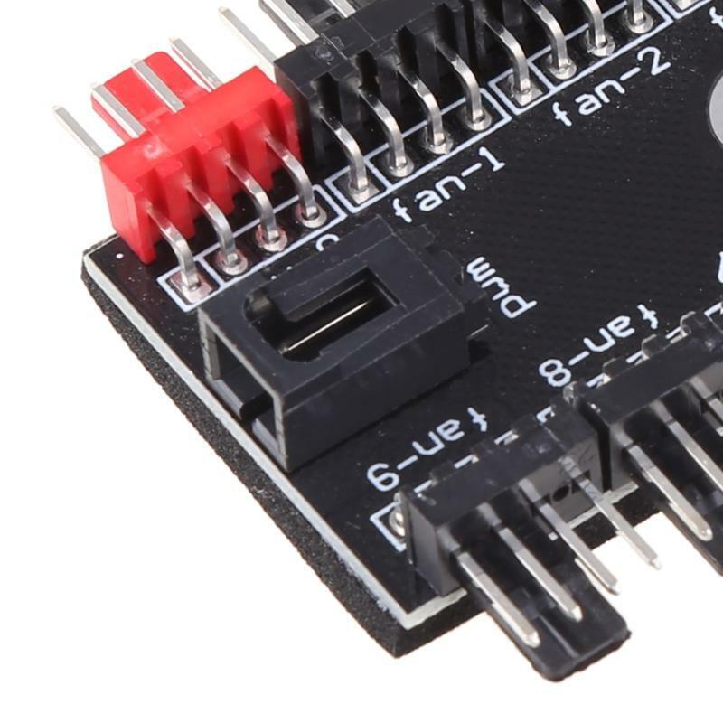 IDE Molex 1 To 10 Way PWM Cooling Fan Hub 4-Pin 12V Power Socket PCB Adapter