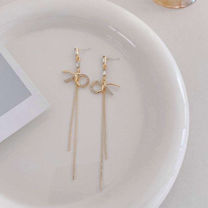 2 Pcs Long Tassel Dangle Drop Earrings Trendy Fashion Jewelry for Women Lady