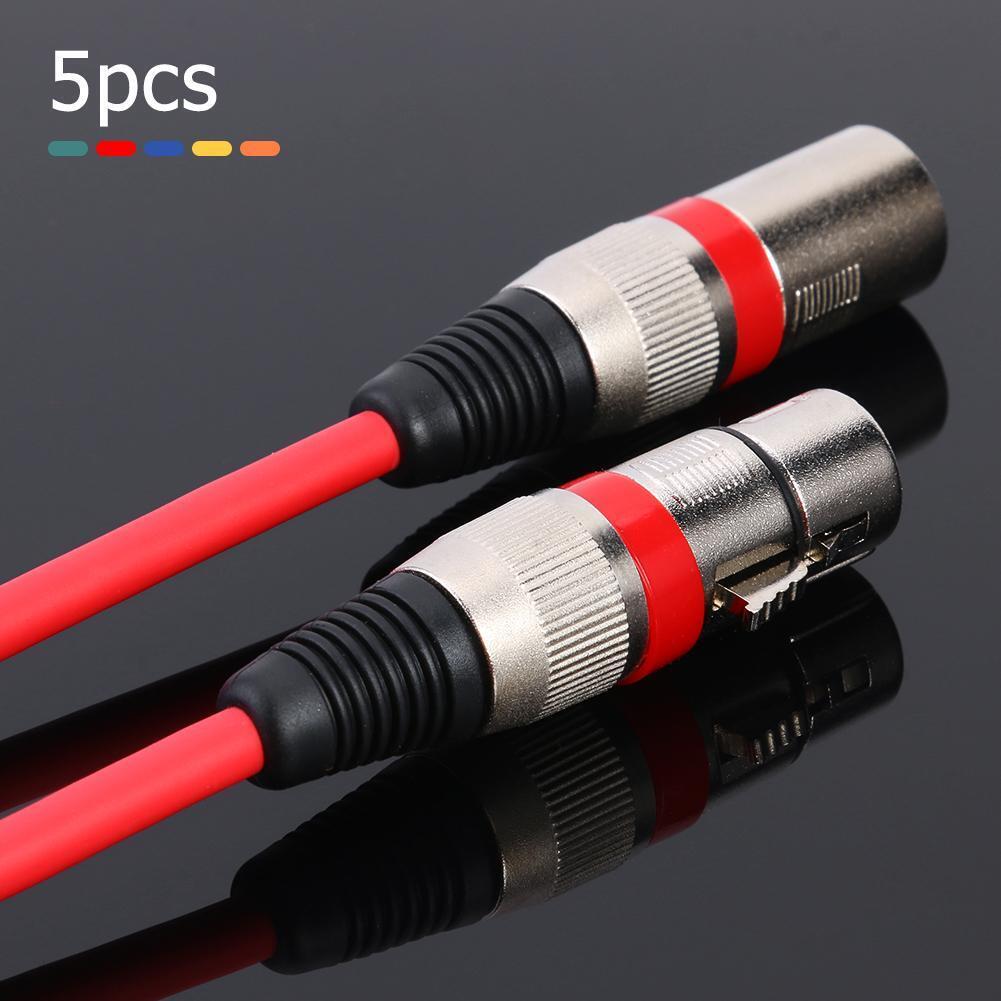 5pcs 3Pin XLR Cable Male to Female Foil+Braided Shielded Audio Cable (1.8m)