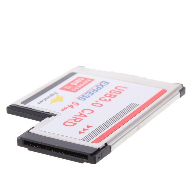 2 Dual Port USB 3.0 HUB Express Card ExpressCard Hidden 54mm Adapter for Laptop