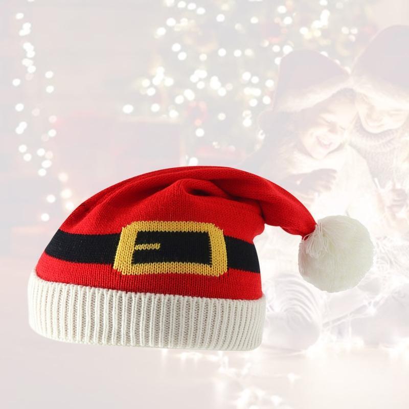 Christmas Santa Hat Knitted Santa Hat  Head Warmer Santa Beanie