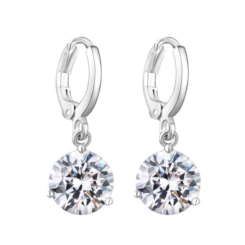 Cubic Zirconia Crystals Nacklace Pendant Earrings Set for Women Stylish Unique