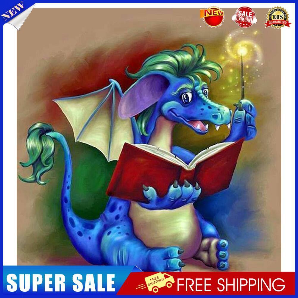5D Diamond Magical Dragon Full Round Drill Mosaic Art Picture of Rhinestone