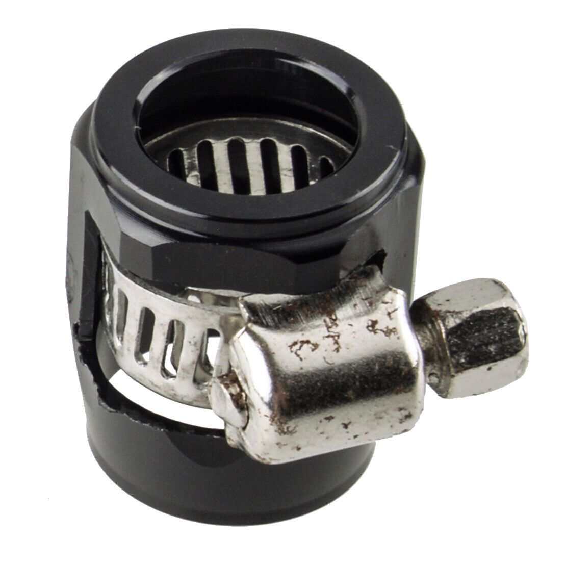 8pcs Black AN6 Hex Hose Finisher Clamp Flare Fitting End Cover Adapter Connector