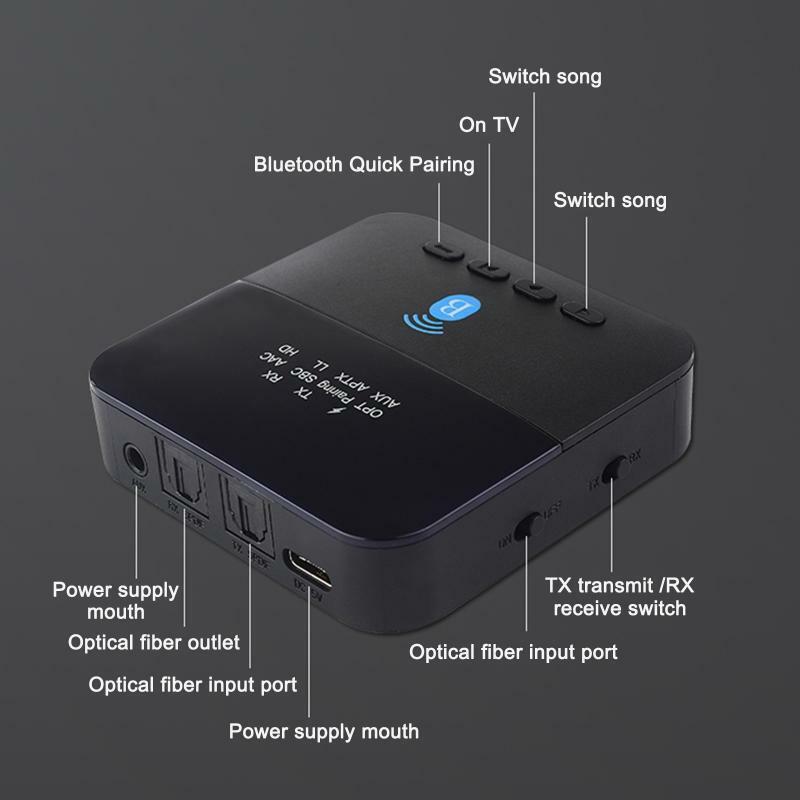 2-in-1 USB Adapter AUX Transmitter Receiver Long Battery Life for TV Car Speaker