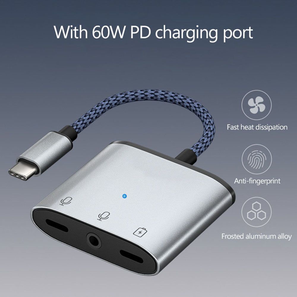 Fast Charging USB C to 3.5mm Converter Cable Type-C Audio Adapter Earphone Jack