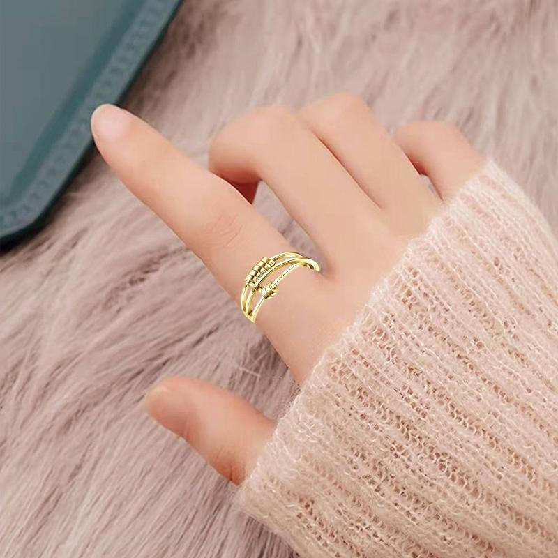 Anti Stress Anxiety Fidget Expandable Open Ring Rotating Festival Birthday Gift